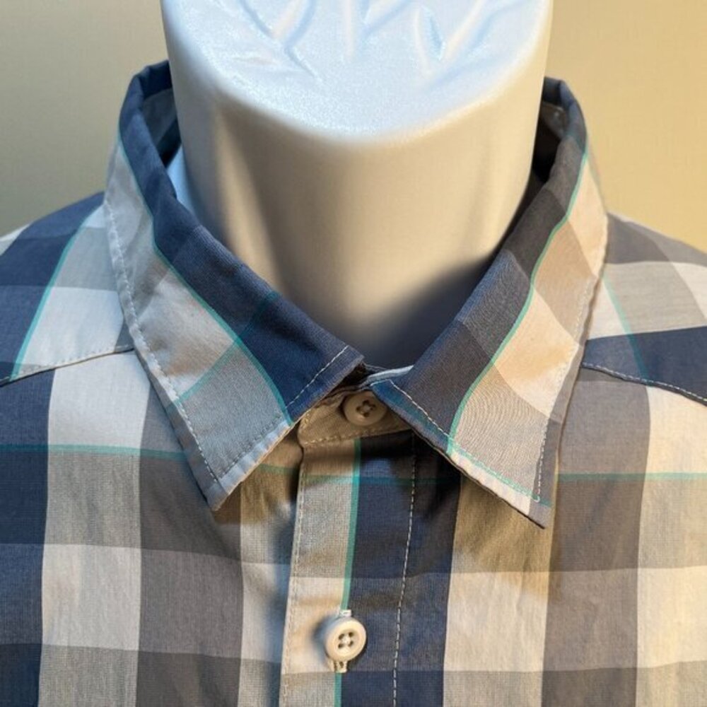 🎣 Under Armour Men’s Gray Blue Green Long Sleeve Fishing Shirt L EUC 🏞️